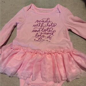 Cat & Jack Pink Baby Onesie with Tulle Skirt